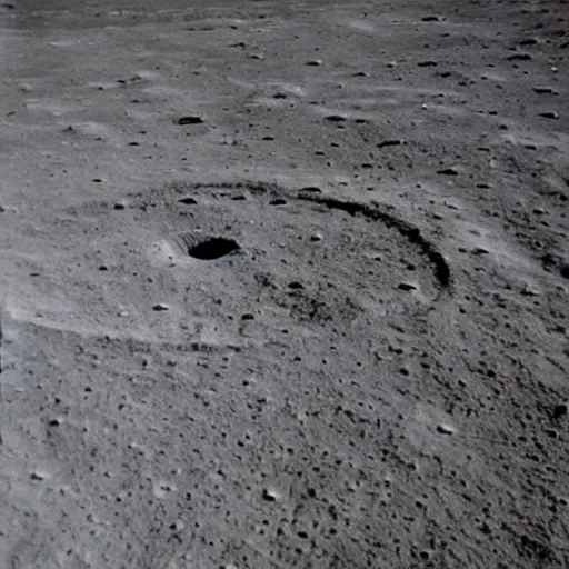 Prompt: Circle of megaliths on the lunar surface with astronaut for scale, Apollo 11 photo