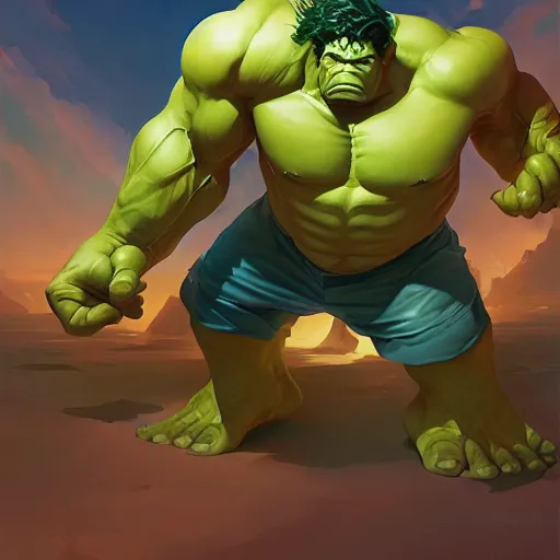 Image similar to hero world the hulk, behance hd by jesper ejsing, by rhads, makoto shinkai and lois van baarle, ilya kuvshinov, rossdraws global illumination