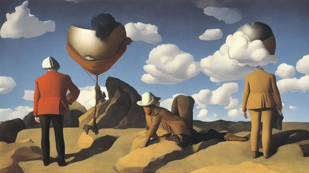 Image similar to Gulliver Travels by Magritte