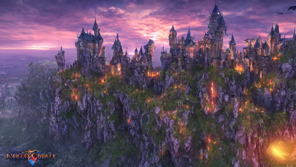 Prompt: fantasy castle sunset, view from above, eagles view, fantasy artwork, very very very beautiful scenery, hd, hdr, ue5, ue6, unreal engine 5, cinematic 4k wallpaper, 8k, ultra detailed, high resolution, artstation, award winning