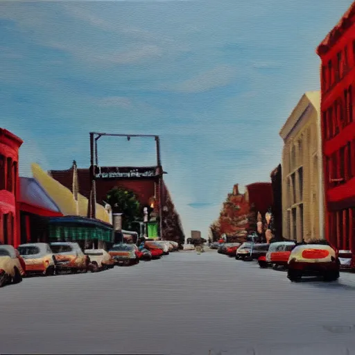 Image similar to beautiful oil painting of downtown galva by olaf krans