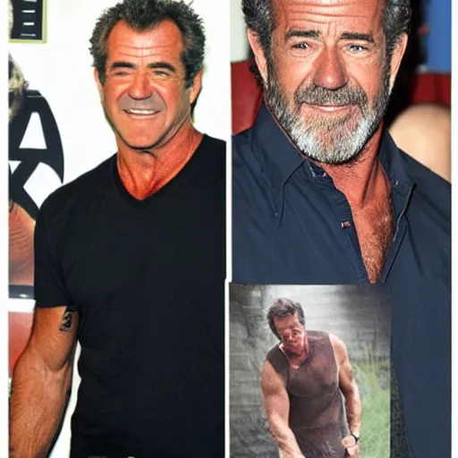 Prompt: morph between Mel Gibson and Bruce Springsteen