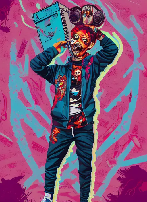 Image similar to zombie full body latina hiphop streetwear drip, tristan eaton, victo ngai, artgerm, rhads, ross draws