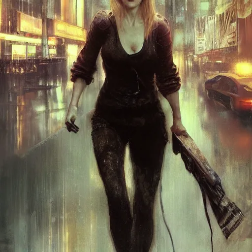 Image similar to nicole kidman, hyperrealistic portrait, bladerunner street, art of elysium by jeremy mann and alphonse mucha, fantasy art, photo realistic, dynamic lighting, artstation, poster, volumetric lighting, very detailed face, 4 k, award winning