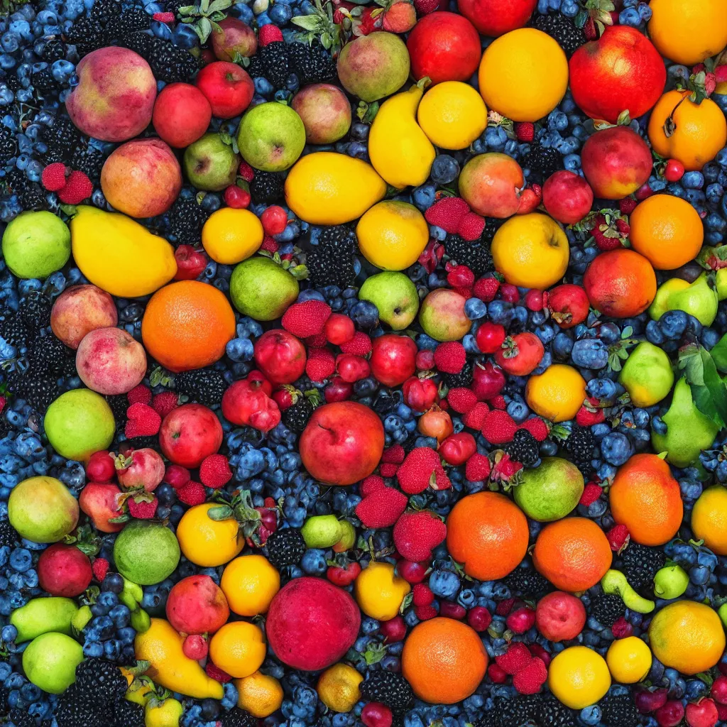 Image similar to 8 k award winning photo of fruits