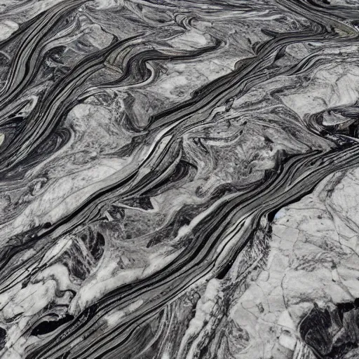 Prompt: highly detailed!! marble and black gold landscape shot from sentinel and landsat, highly detailed and ornated, 8 k, photorealistic, octane render, drone view