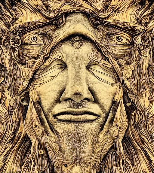 Image similar to ketamine dream of the face of god, intricate, super detailed, 4K,