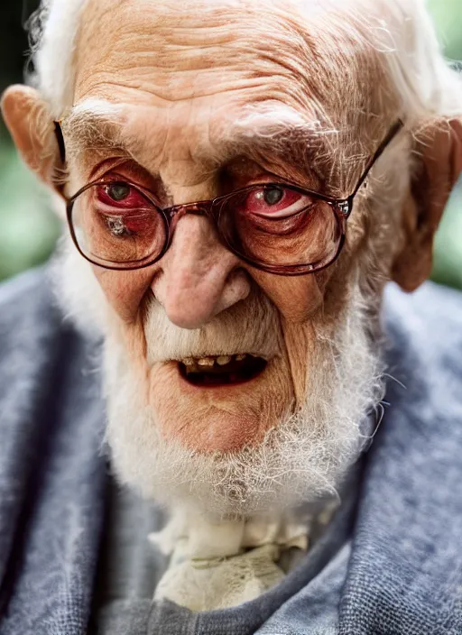 Image similar to DSLR photo portrait still of 93 year old age 93 Stanley Kubrick at age 93!!!, 85mm f1.8