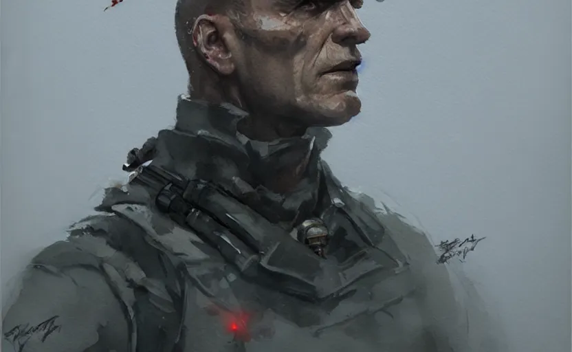 Prompt: a painting of gunny poe trending on artstation in the style of greg rutkowski, 3 d, watercolor, beautiful, hawk, young, portrait, wolfenstein