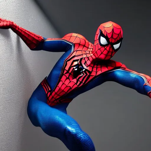 Image similar to still photo of spider - man, highly detailed, photorealistic portrait, bright studio setting, studio lighting, crisp quality and light reflections, unreal engine 5 quality render