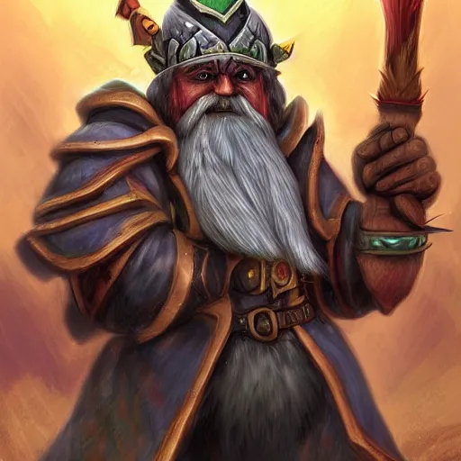 Prompt: vanilla world of warcraft gnome mage with a long mustache wearing tier set 2. 5 aq 4 0 gear menacingly brandishing the claw of chromaggus inspired by giger hyper - realistic high quality comic book cover