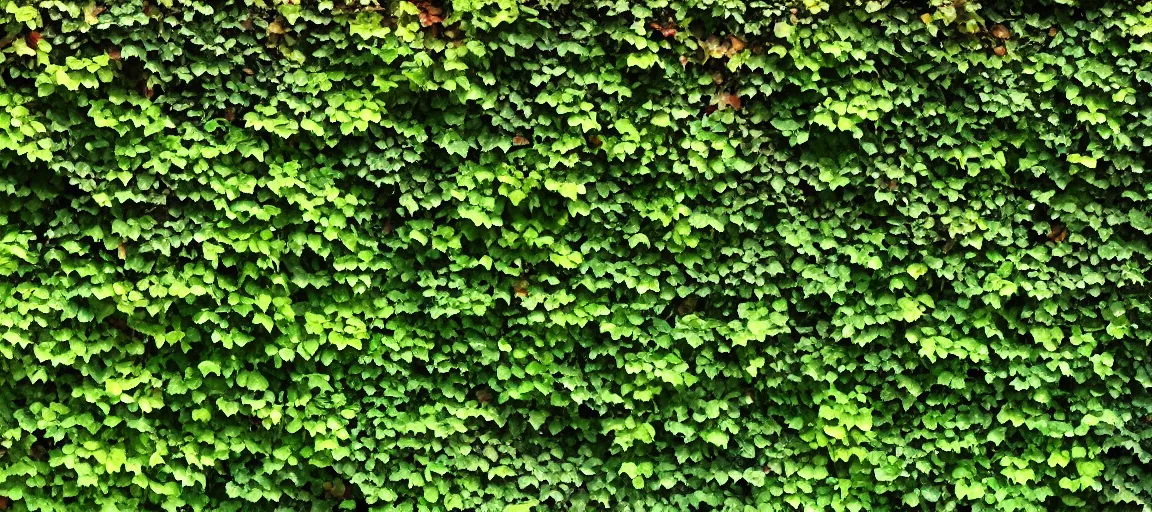 Image similar to a very beautiful green wall of vines and leaves and flowers,