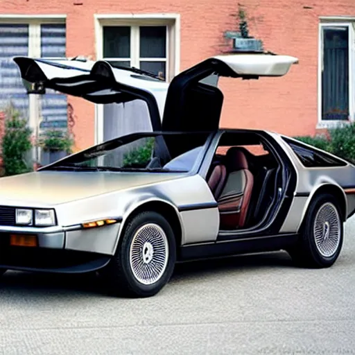 Prompt: delorean merged with tesla model m