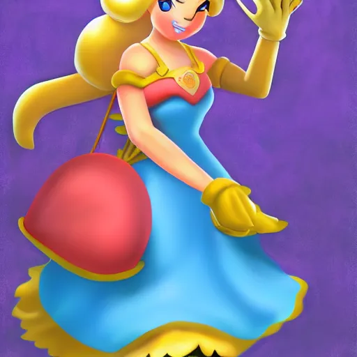 Prompt: princess peach as super mario, fantasy art