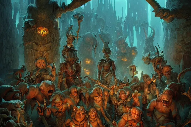 Image similar to point perspective dungeon irradiated fantasy dungeon The troll herald Shiah and their mangy crowd of mummys are hiding on the thick delta.,by artgerm and Craig Mullins, James Jean, Andrey Ryabovichev, Mark Simonetti and Peter Morbacher 16k