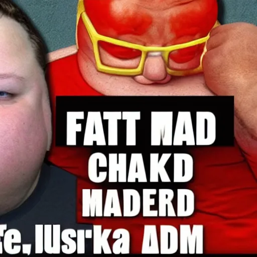 Image similar to fat chuck is mad