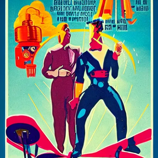 Prompt: retrofuturism movie poster