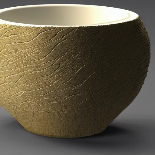 Prompt: a marble sculpture of leaf textured coffee cup by Zaha Hadid , 3d architecture, masterpiece