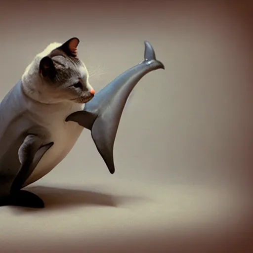 Prompt: a dolphin - cat - hybrid, animal photography