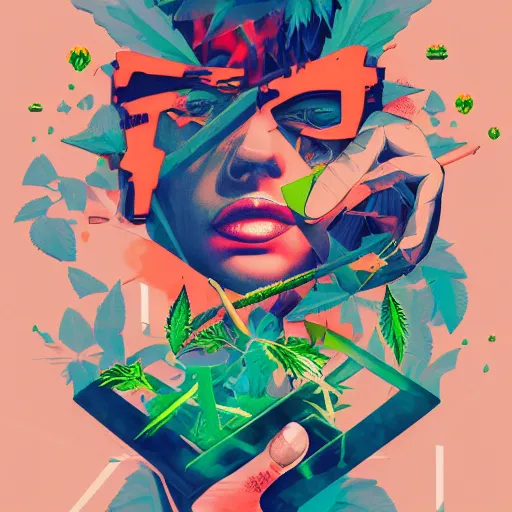 Cannabis design Just Smoke Tiger head Digital Art by Ari Shok - Fine Art  America