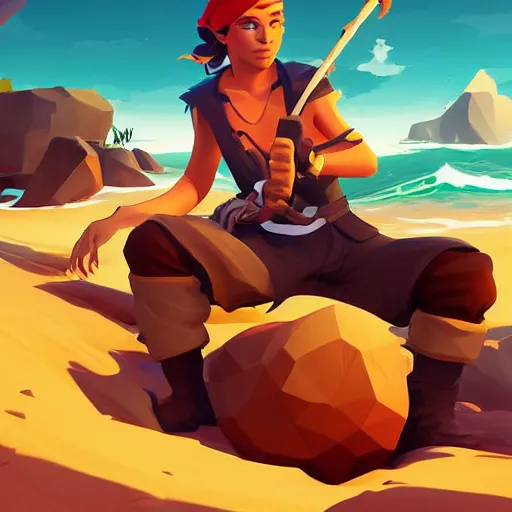 Image similar to painting treasure on sea of thieves game smooth median photoshop filter cutout vector, behance hd by jesper ejsing, by rhads, makoto shinkai and lois van baarle, ilya kuvshinov, rossdraws global illumination