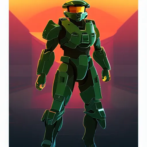 Prompt: master chief halo clean cel shaded vector art. shutterstock. behance hd by lois van baarle, artgerm, helen huang, by makoto shinkai and ilya kuvshinov, rossdraws, illustration