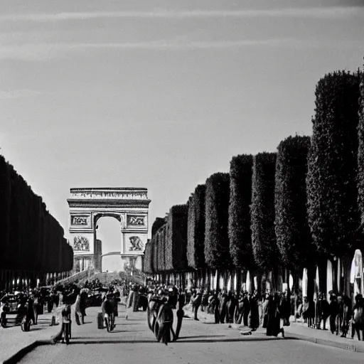 Image similar to the champs elysees in paris in 1 9 5 0