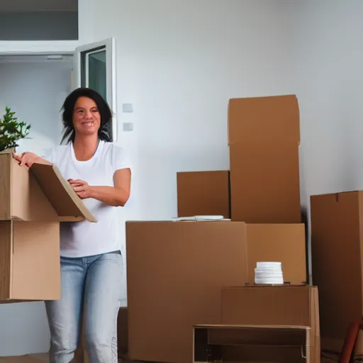 Prompt: Professional photo of moving house.