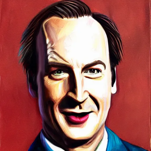 Image similar to a detailed portrait of bob odenkirk as saul goodman painted by johnny depp
