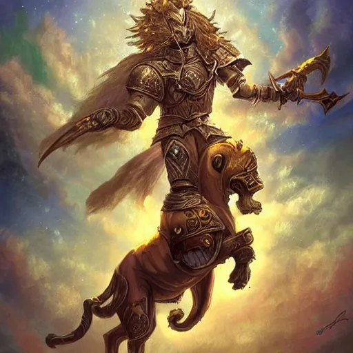 Prompt: a knight riding a royal lion, 4 k, art station, digital fantasy painting, majestic, intricate, beautiful, warcraft