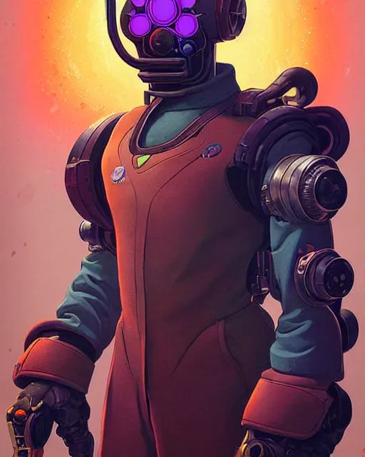 Prompt: baptiste from overwatch, medic, character portrait, portrait, close up, concept art, intricate details, highly detailed, vintage sci - fi poster, retro future, in the style of chris foss, rodger dean, moebius, michael whelan, and gustave dore