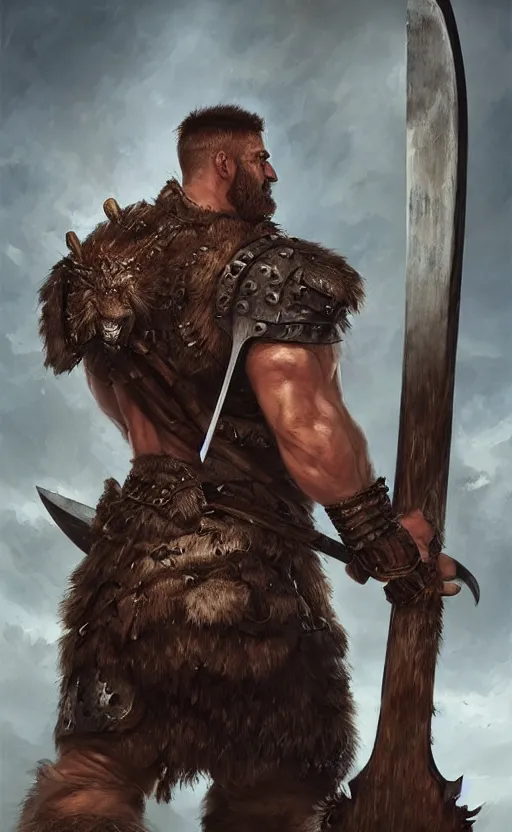 Prompt: amazing masterclass portrait of a ruthless barbarian cyclops, giant axe, 8 k, hyperrealistic, dragon slayer, hyperdetailed, fantasy portrait by laura sava