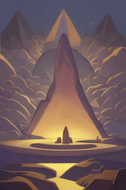 Prompt: circle of standing stones engraved with ancient geometric patterns, dramatic cinematic lighting, rich colors, by Nicholas Roerich and William Dyce and April Gornik and Caspar David Friedrich and Sylvain Sarrailh and Ludwig Deutsch and Diego Rivera and Tyler Edlin, featured on artstation