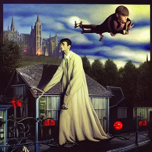 Image similar to photorealistic vampire art by paul delvaux, james christensen, rob gonsalves and tim white