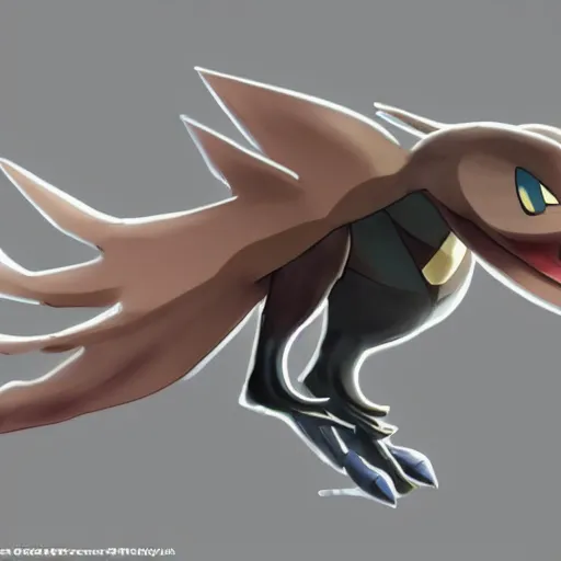 Prompt: A pokemon that looks like The flying Trypoxylus dichotomus,Trending on art station. Unreal engine.