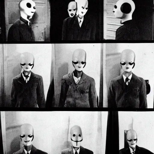 Image similar to Slenderman at the nuremberg trials