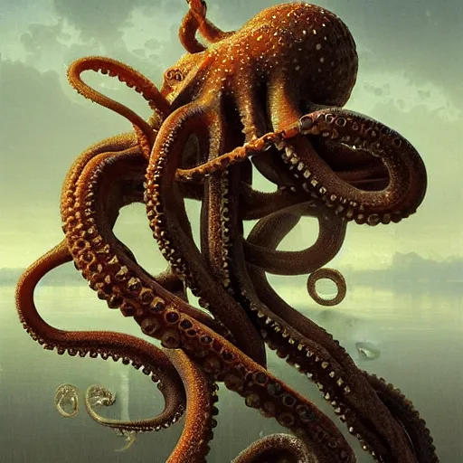 Prompt: An Octopus eating pasketti, wildlife photography, intricate, highly detailed, artstation, smooth, sharp focus, illustration, art by greg rutkowski and orientalism and bouguereau and Zdzislaw Beksinski, good clear quality, lighting, biology, symmetrical artwork, perfect tentacles, 135 mm, cinematic, hyper realism, high detail, octane render, 8k, chrome accents
