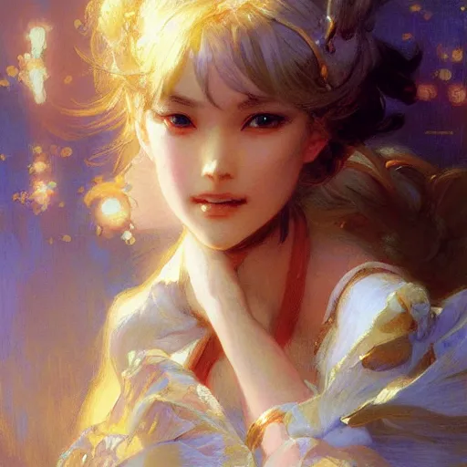 Image similar to a detailed portrait of dreaming anime girl, painting by gaston bussiere, craig mullins, j. c. leyendecker