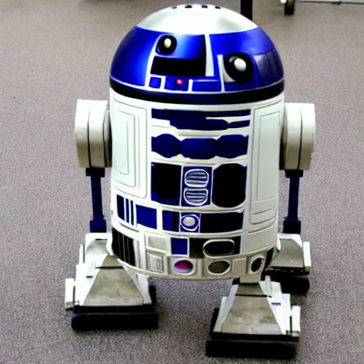 Prompt: r2d2 lifting weights