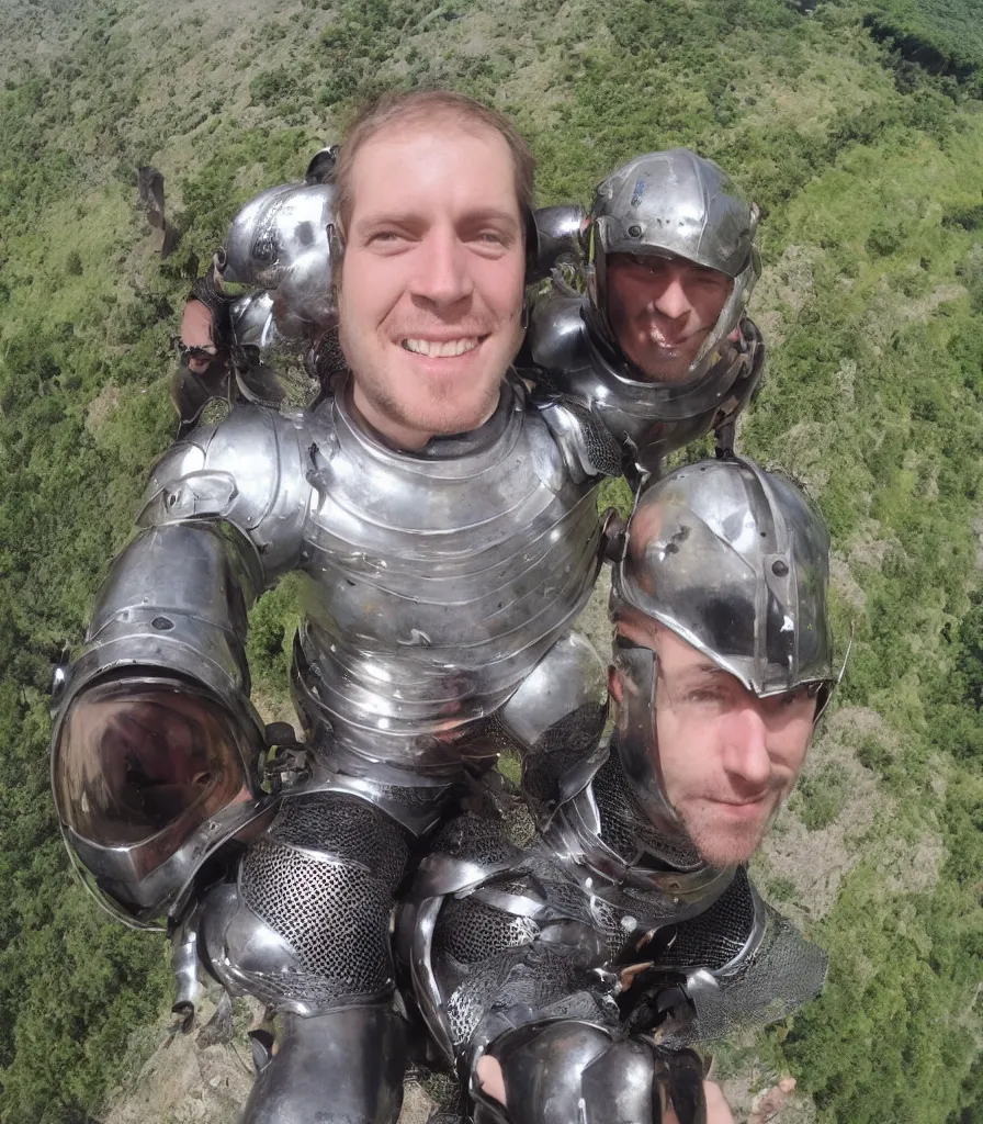 Prompt: selfie as taken by a 1500's English knight