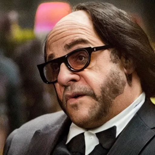 Image similar to A movie still of Danny Devito as John Wick