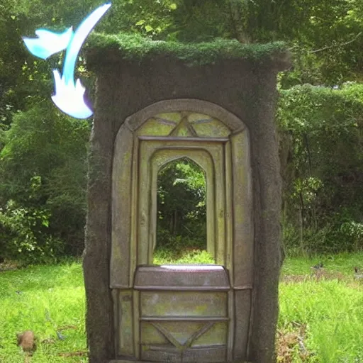 Prompt: a portal in the real world going to fantasy world