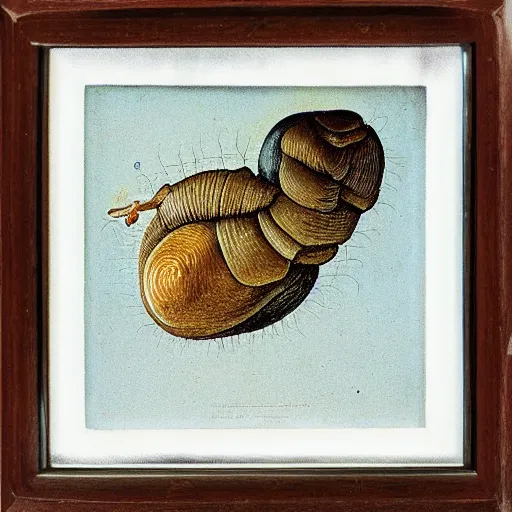 Image similar to hairy snail candy glue macro view by hieronymus bosch