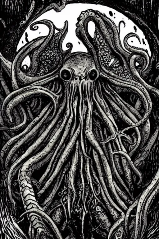 Prompt: In his house at R'lyeh, dead Cthulhu waits dreaming.