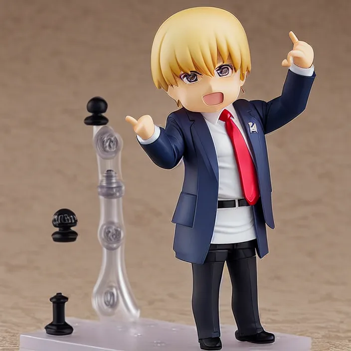 Image similar to An anime Nendoroid figurine of Donald Trump, fantasy, figurine , product photo