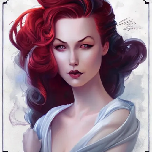 Prompt: a pinup by charlie bowater and anna dittmann and alberto vargas.