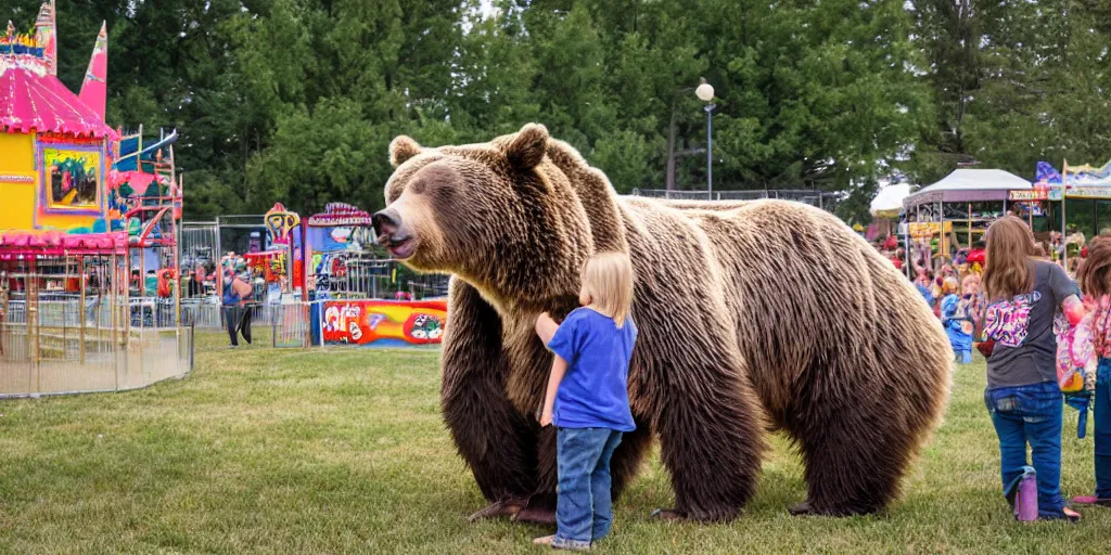 Image similar to fair rides petting zoo grizzly focus photography