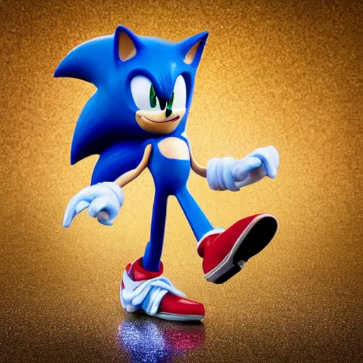 Prompt: Extremely detailed plastic figurine of movie Sonic, studio lightning, product photo, professional photography.