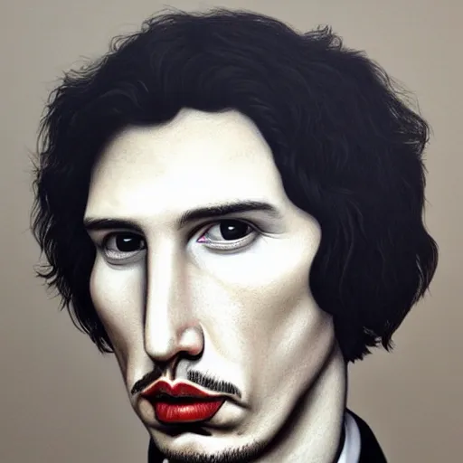 Image similar to portrait of adam driver by mark ryden