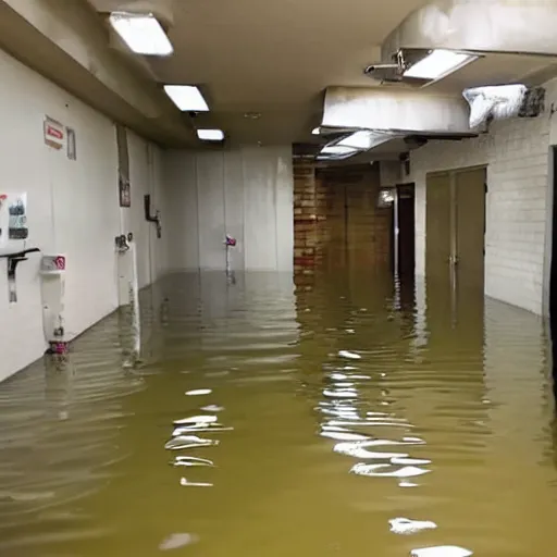 Image similar to the backrooms flooded,